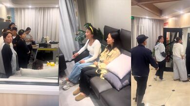 沂南米格派森幼儿园虐童事件 保安暴力阻录像 掐肚子关黑屋捂脸 孩子浑身淤青哭喊 简直禽兽不如！